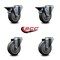 Service Caster 4'' Thermo Rubber Wheel Swivel Bolt Hole Caster Set with 2 Posi Lock Brakes, 4PK SCC-BH20S414-TPRB-PLB-2-S-2 - alternate 4